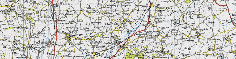 Old map of Bradninch in 1946