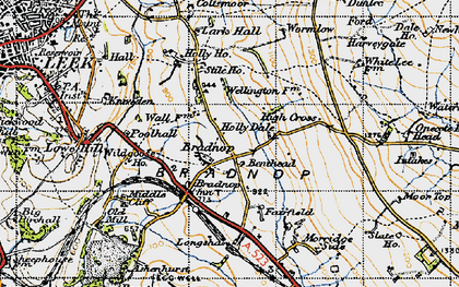 Old map of Bradnop in 1947