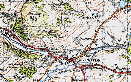 Old map of Bradnor Green in 1947