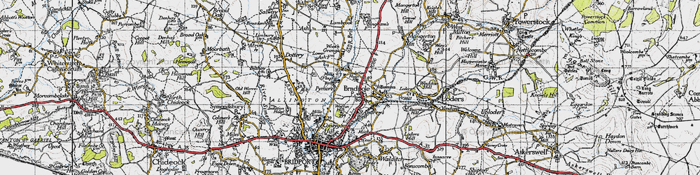 Old map of Bradpole in 1945