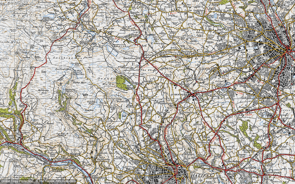 Old Map of Bradshaw, 1947 in 1947