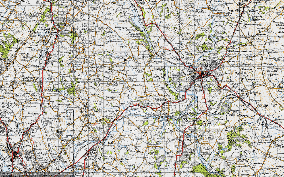 Old Map of Bradshaw, 1947 in 1947