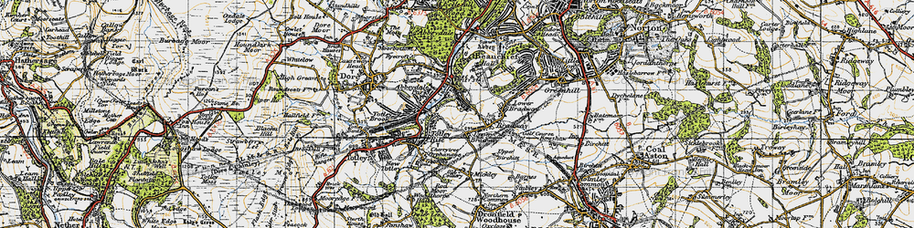 Old map of Bradway in 1947