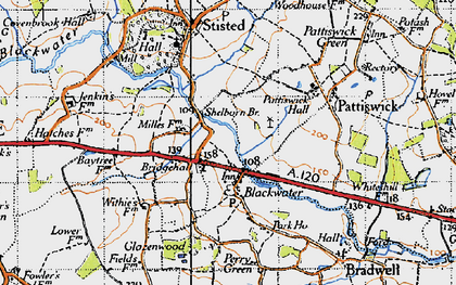 Old map of Bradwell in 1945