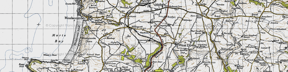 Old map of Bradwell in 1946