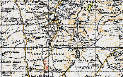 Old map of Bradwell Dale in 1947