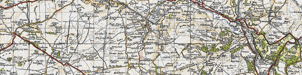 Old map of Bradwell Dale in 1947