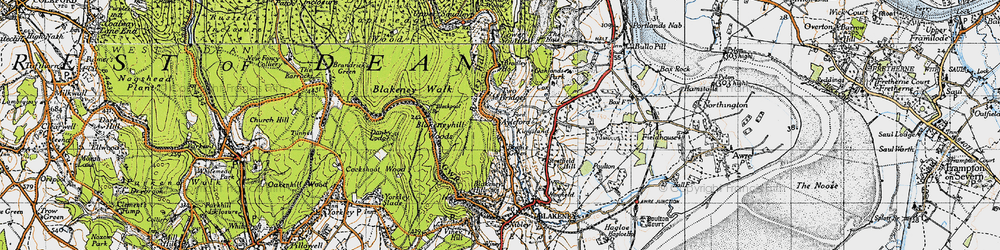 Old map of Blakeney Hill in 1946