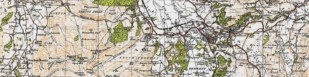 Old map of Braithwaite in 1947