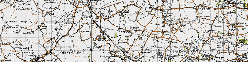 Old map of Brakefield Green in 1946