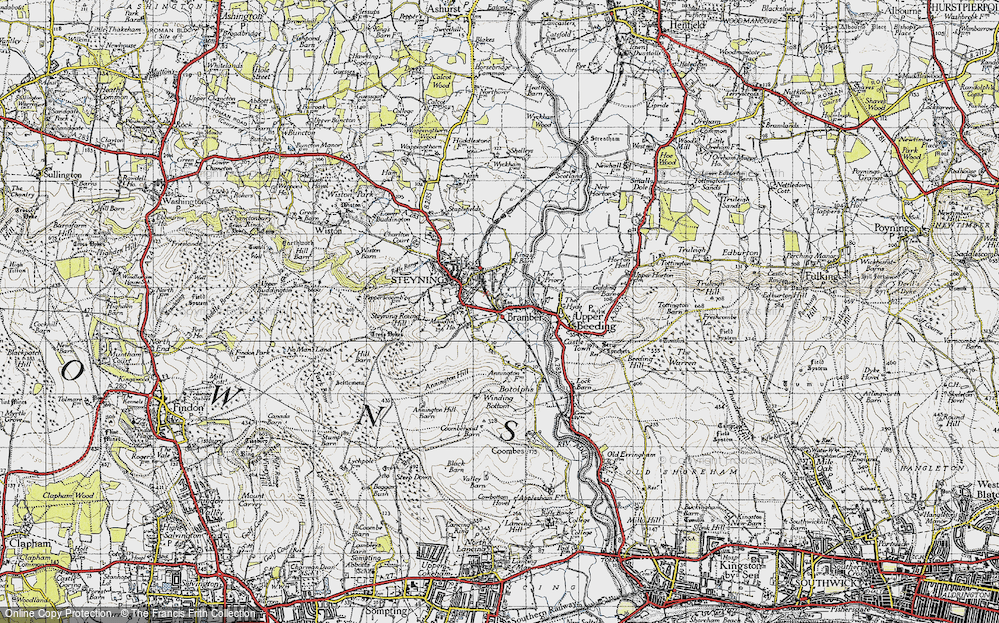 Old Map of Historic Map covering Annington Hill in 1940