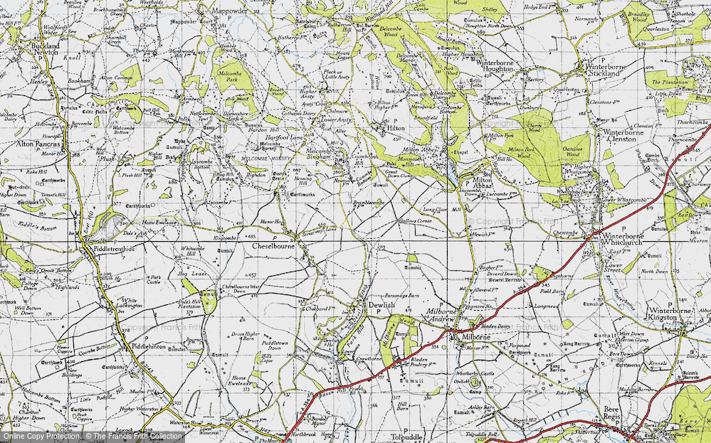 Old Map of Bramblecombe, 1945 in 1945