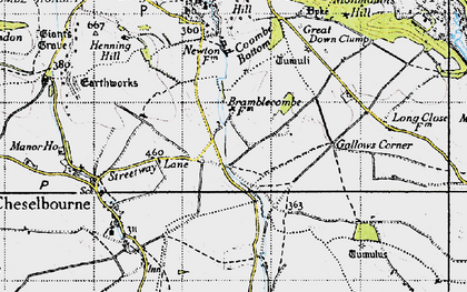 Old map of Bramblecombe in 1945