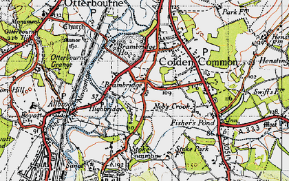 Old map of Brambridge in 1945