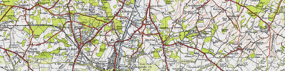 Old map of Brambridge in 1945