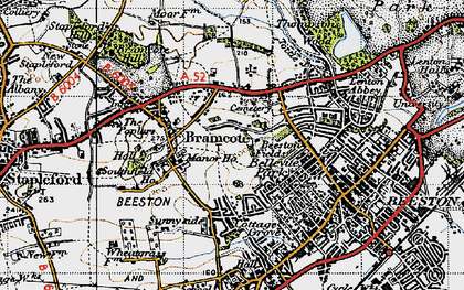 Old map of Bramcote in 1946