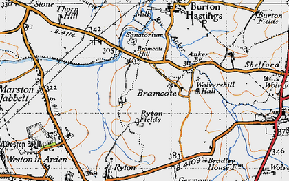 Old map of Anker Br in 1946