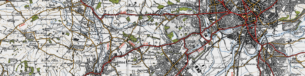 Old map of Bramcote Hills in 1946