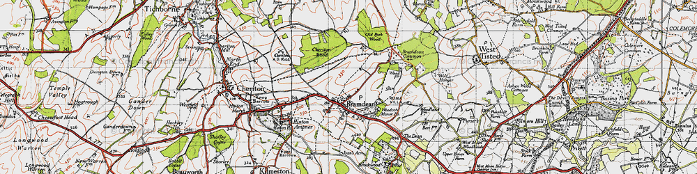 Old map of Bramdean in 1945