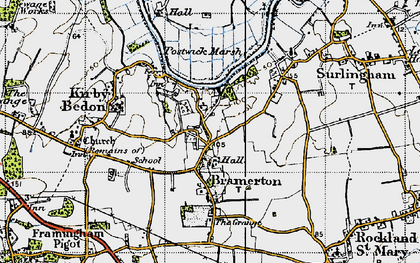 Old map of Bramerton in 1946