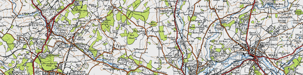 Old map of Bramfield Ho in 1946