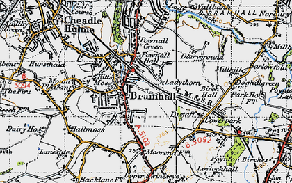 Old map of Bramhall in 1947