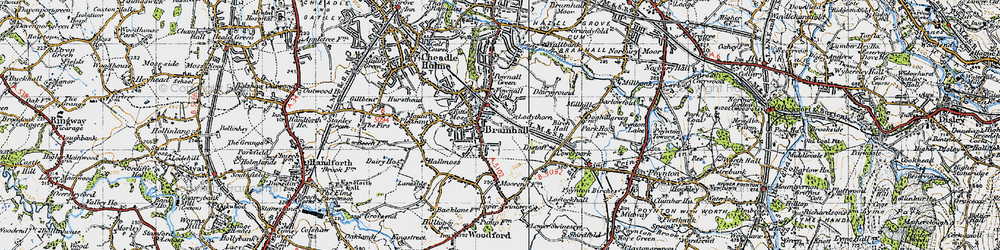 Old map of Bramhall in 1947