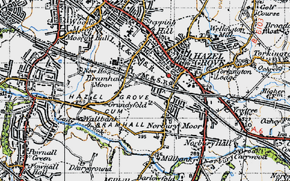 Old map of Bramhall Moor in 1947