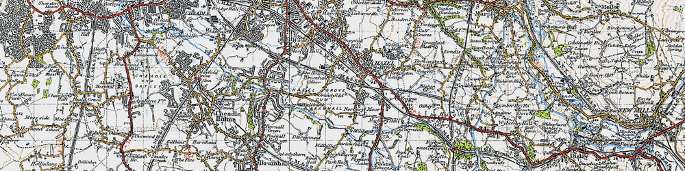 Old map of Bramhall Moor in 1947