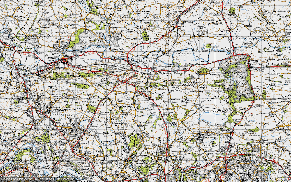 Old Map of Bramhope, 1947 in 1947