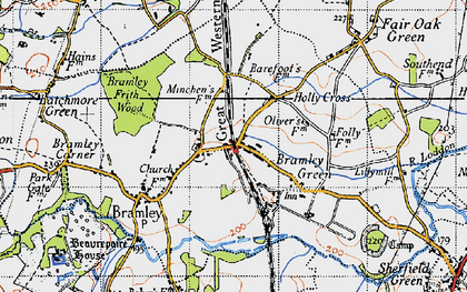 Old map of Bramley in 1945