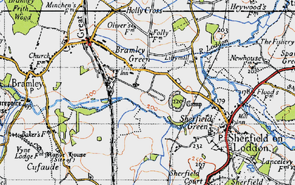 Old map of Bramley Green in 1945