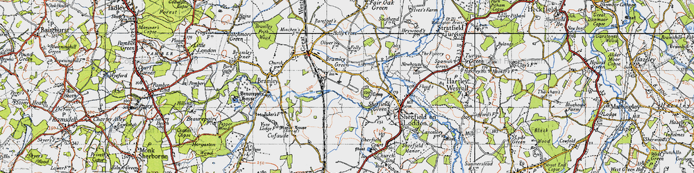 Old map of Bramley Green in 1945