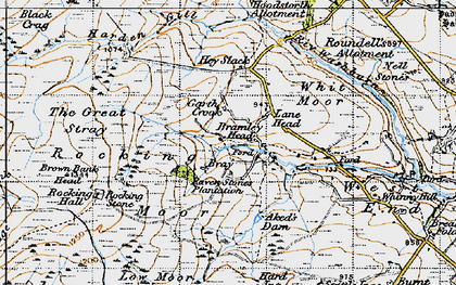 Old map of Aked's Dam in 1947