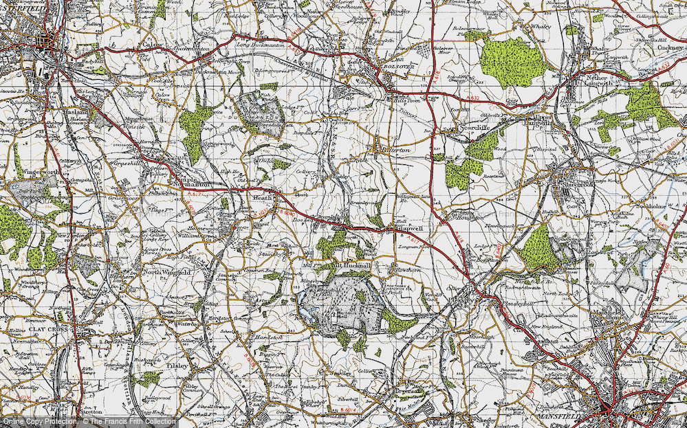 Old Map of Bramley Vale, 1947 in 1947