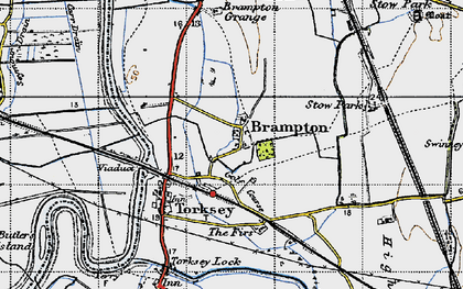 Old map of Brampton Grange in 1947