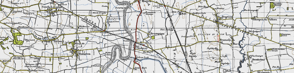 Old map of Brampton Grange in 1947