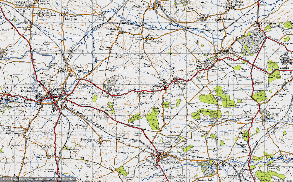 Old Map of Historic Map covering Brampton Wood in 1946