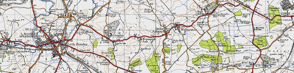 Old map of Brampton Wood in 1946