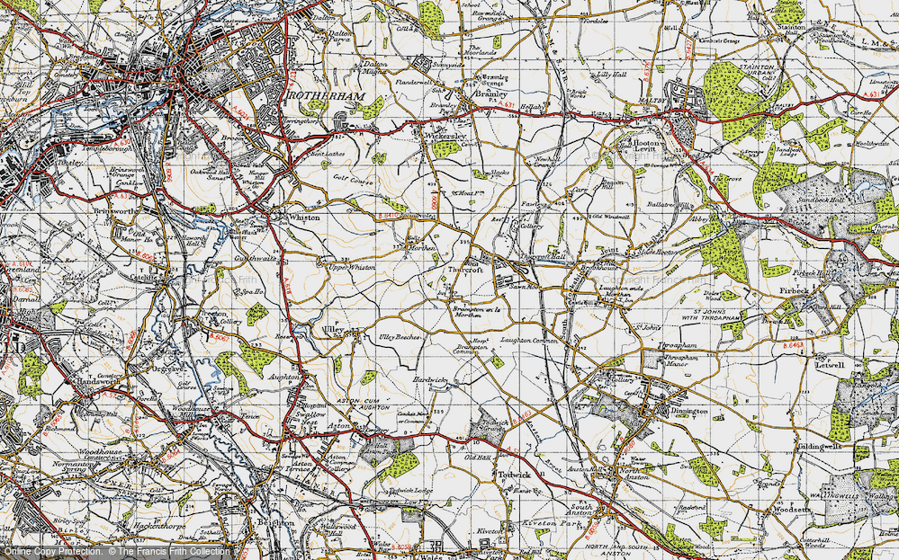 Old Map of Brampton en le Morthen, 1947 in 1947