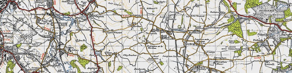 Old map of Brampton en le Morthen in 1947