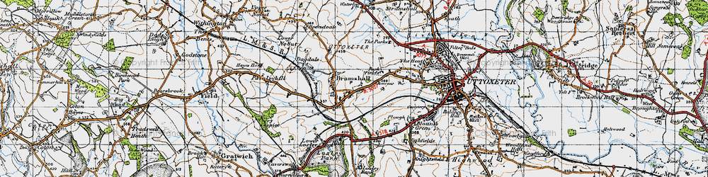 Old map of Bramshall in 1946