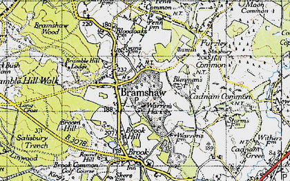 Old map of Bramble Hill Hotel in 1940