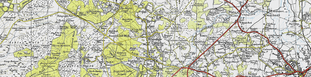 Old map of Bramshaw in 1940