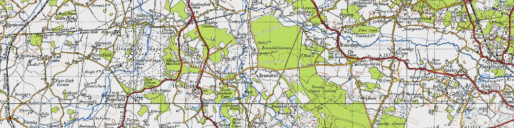 Old map of Bramshill in 1940