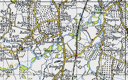 Old map of Branbridges in 1946
