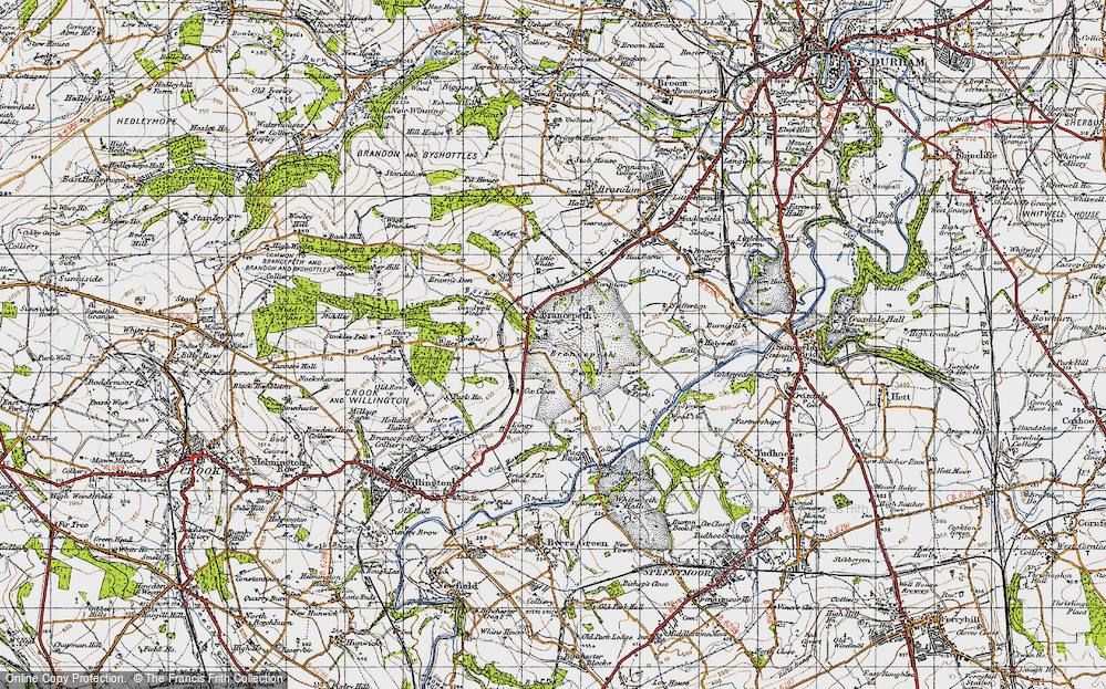 Old Map of Brancepeth, 1947 in 1947