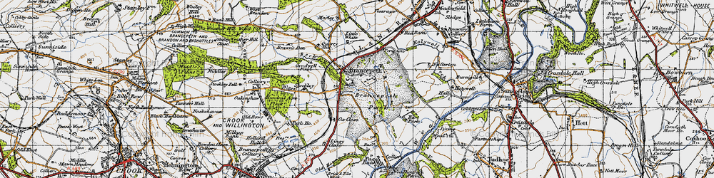 Old map of Brancepeth Park in 1947
