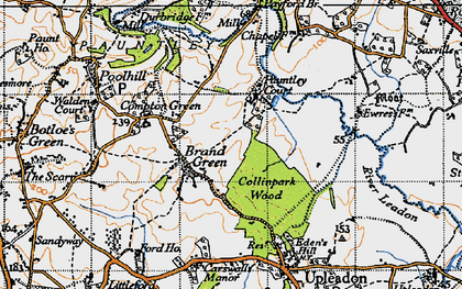 Old map of Brand Green in 1947