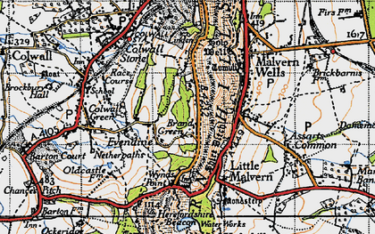 Old map of Brand Green in 1947